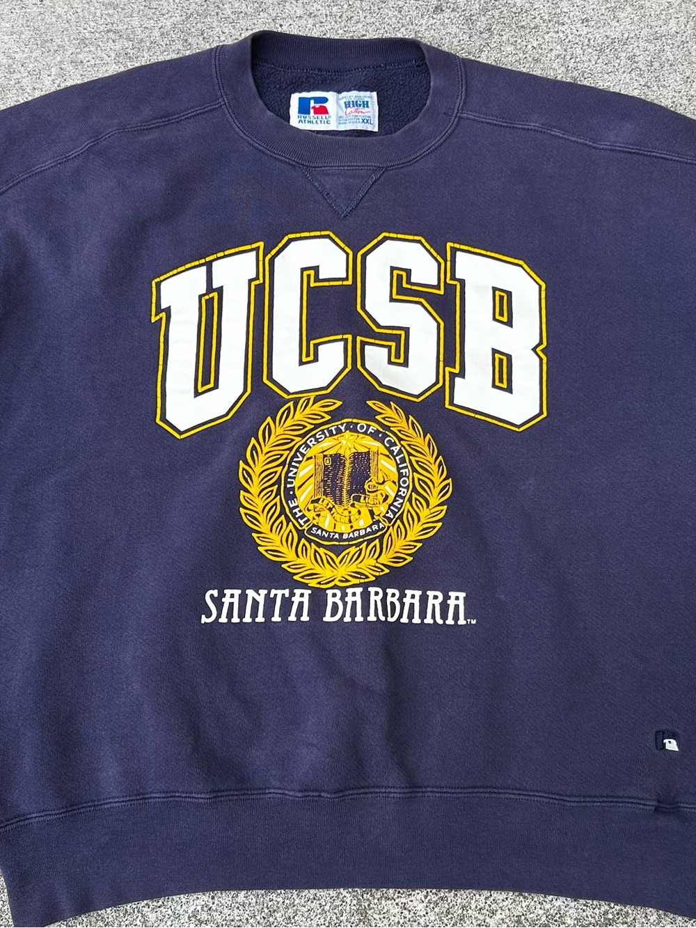 Vintage 90s UCSB Santa Barbara Russell Athletic High Cotton Sweatshirt XXL USA